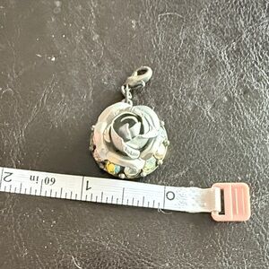 Sabika Silver Rose Crystal Charm Pendant - Women Jewelry